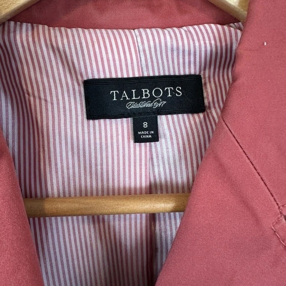 Talbots Women's Blazer Sz 8 Rose Pink Lined Cotton Suit 3 Buttons Preppy Career - Picture 4 of 7